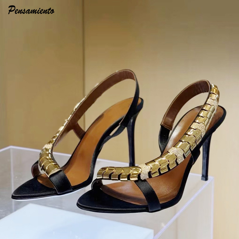 Women Formal Wear For Wedding - Luxe strass-pailletten satijnen dames gladiatorsandalen mode