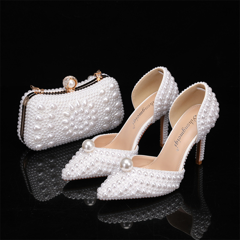 Women Formal Wear For Wedding - Tas en schoenenset voor dames Parel
