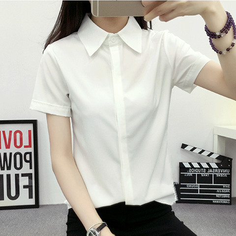 Women Formal Wear White Shirt - Wit los shirt met korte mouwen