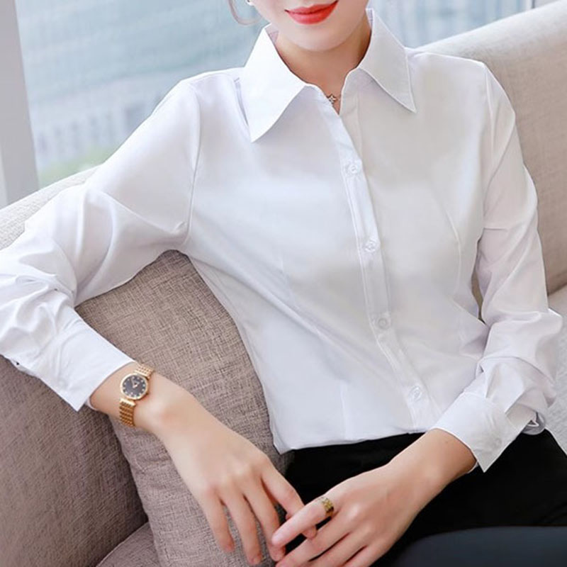 Women Formal Wear White Shirt - Witte Slim Fit Formele Dames Blouses