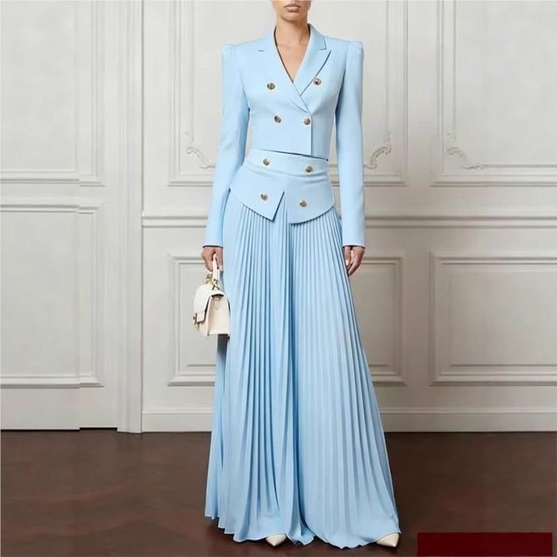Formal Attire Woman - Elegante temperament 2-delige set revers knoop
