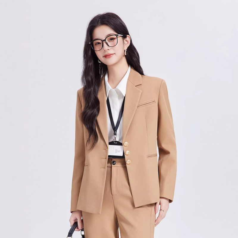 Women Formal Wear For Interview - Kaki damespakset, high-end, casual zakelijke stijl,