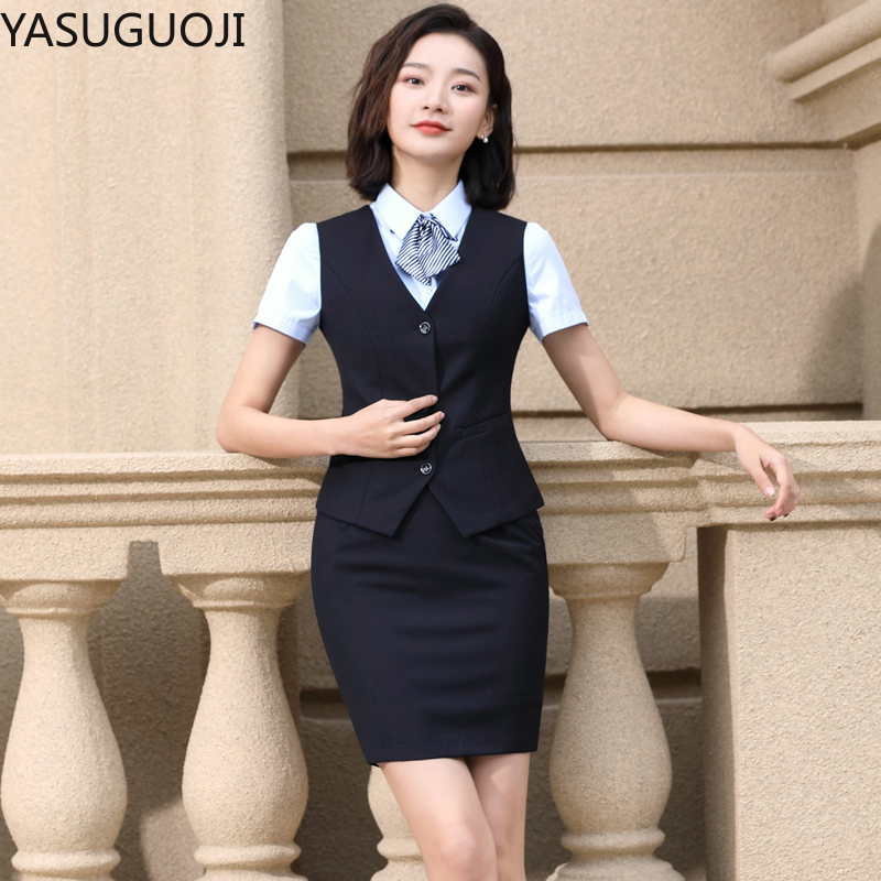 Women Formal Wear For Interview - Yasuguoji Elegante Mode Vrouwen Vest Werkkleding