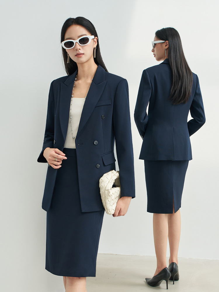 Women Formal Wear For Interview - Marineblauw professioneel rokpak voor dames, formele