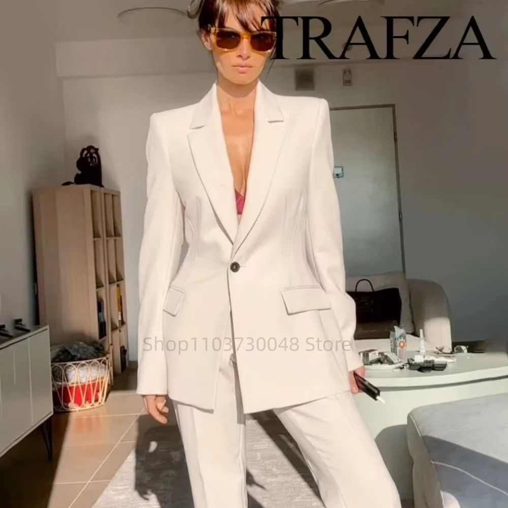 Women Formal Wear Blazer Set - Mode Kantoor Dames Blazer en Broekpak