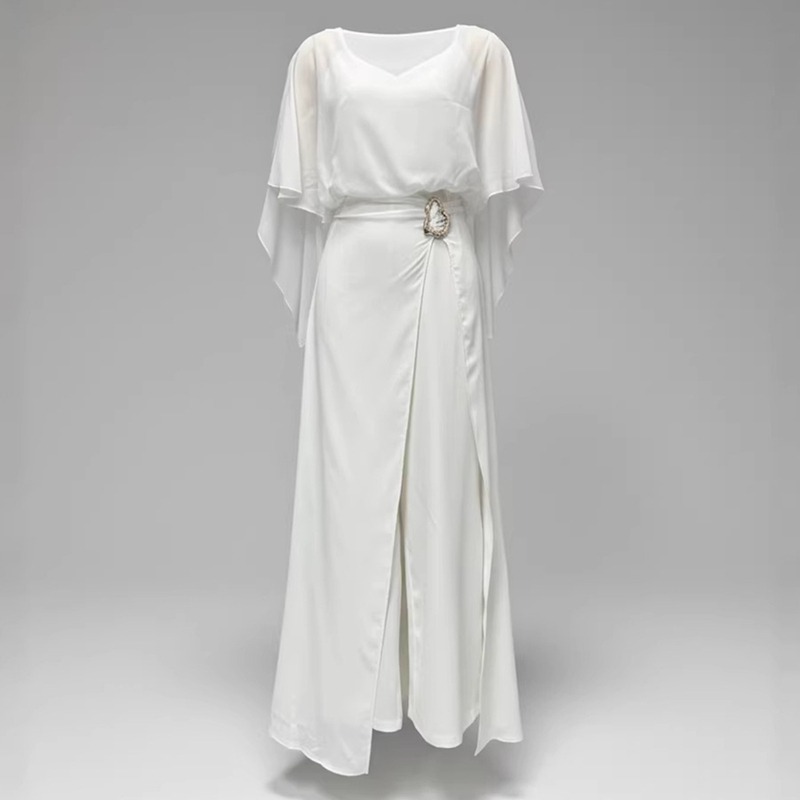 2026 Nieuwe Dames Witte Chiffo - Women Formal Wear Dress recensie en prijs