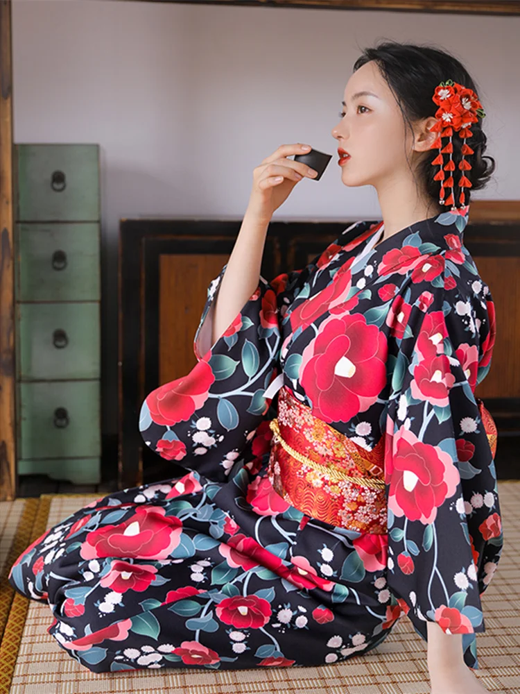 Vintage stijl dames bloemenpri - Japanese Women Formal Wear recensie en prijs
