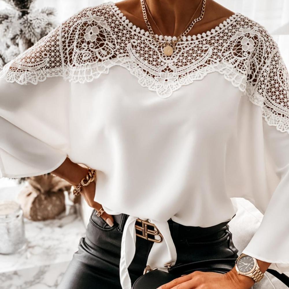 Klassieke kanten blouse met la - Women Formal Wear White Shirt recensie en prijs