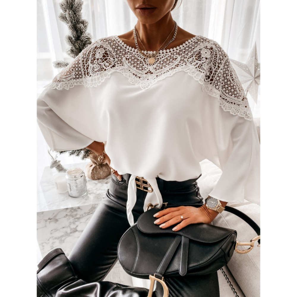 Klassieke kanten blouse met la - Women Formal Wear White Shirt recensie en prijs
