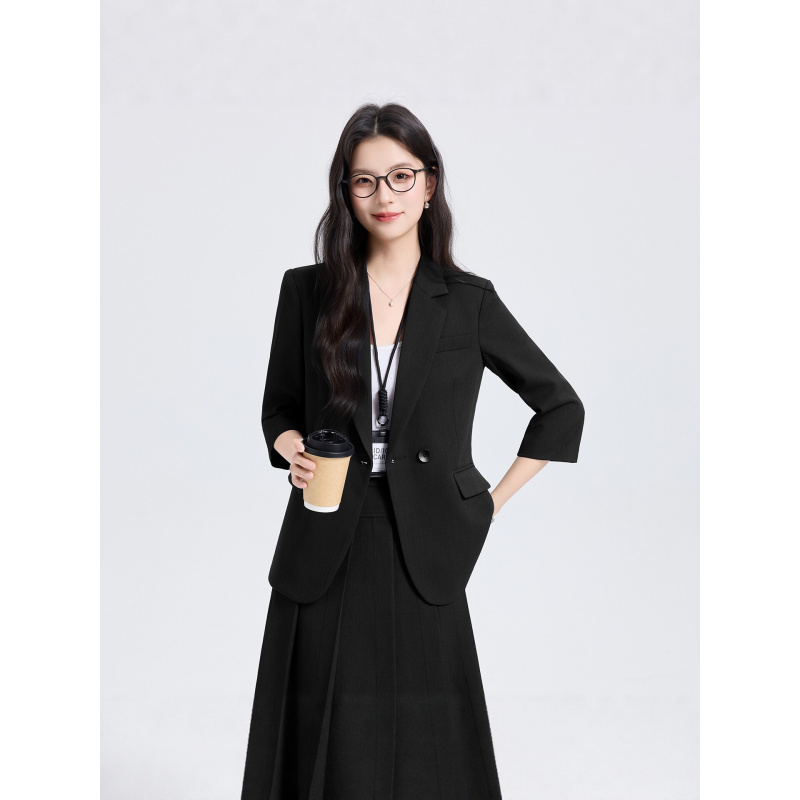 Marineblauwe damespakset voor  - Women Formal Wear For Interview recensie en prijs